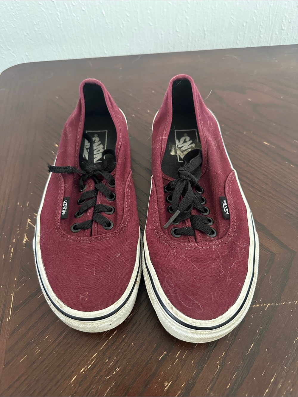 Vans Burgundy Canvas Low-Top Sneakers